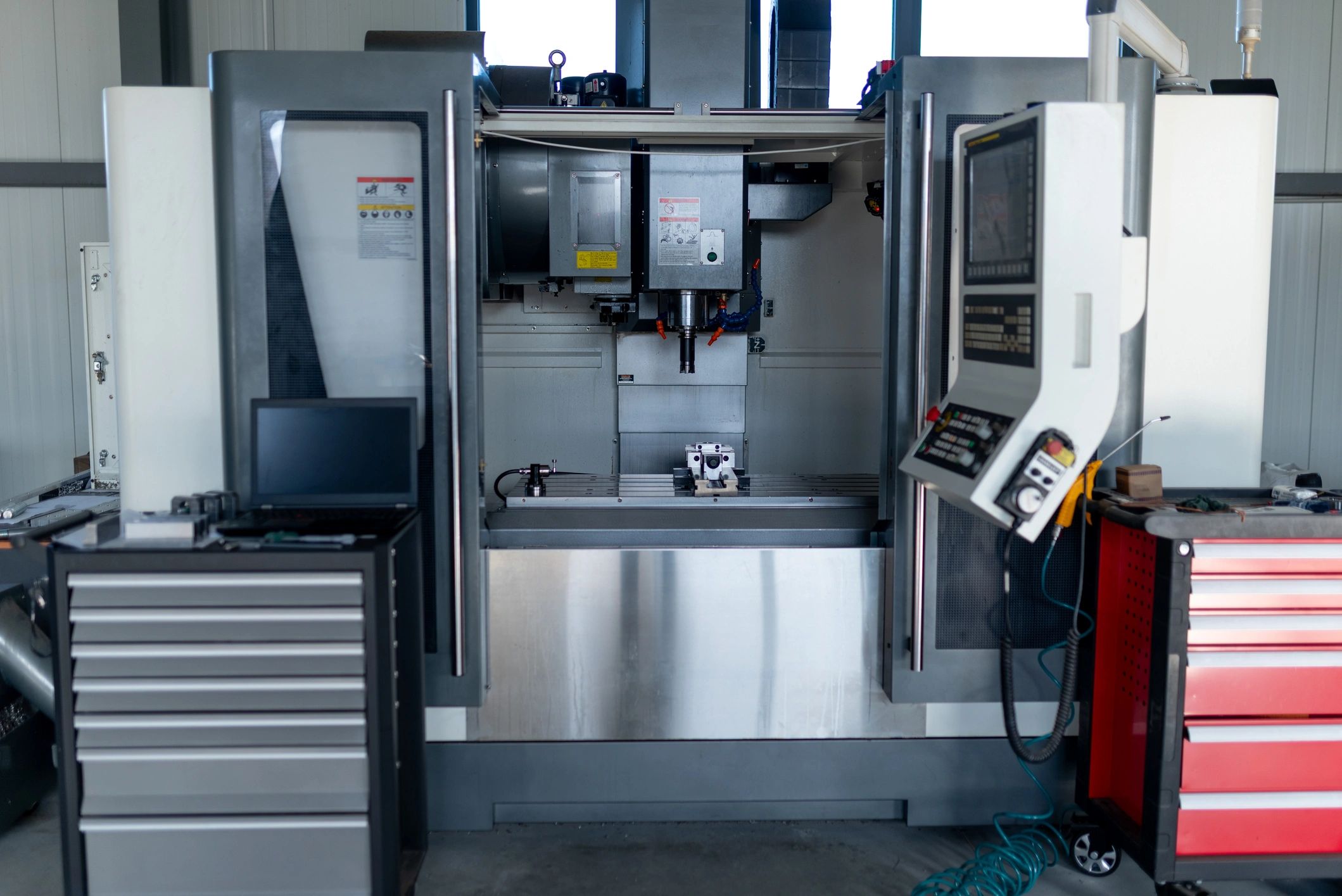 Modern CNC machining center used for custom fabrication